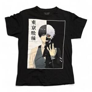 Funimation Tokyo Ghoul Tee – Black Anime/Manga Half‑Face Kaneki Graphic
